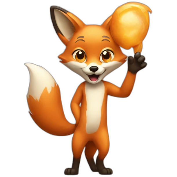 fox waving goog bye emoji