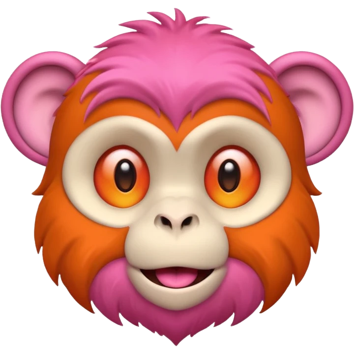 Monke is pink and orange emoji