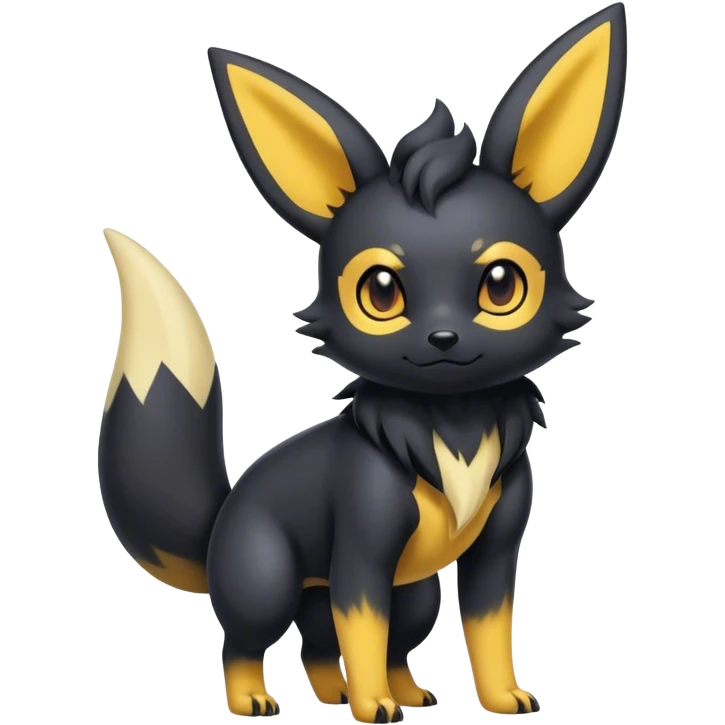 Cool cute edgy kawaii Quilava-Umbreon-animal-creature-hybrid full body emoji