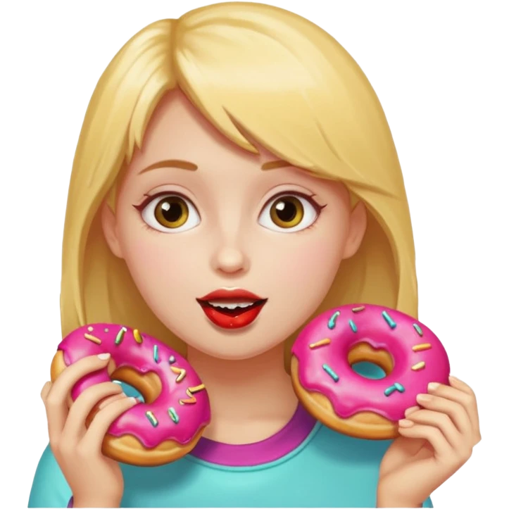 girl eating donuts emoji