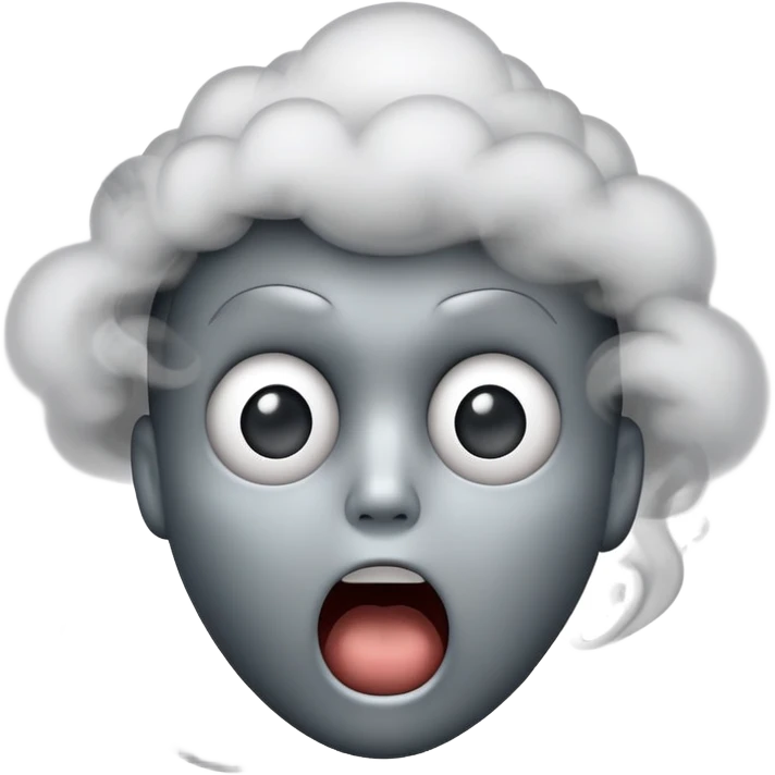 Shocked face with smoke coming out its mouth emoji