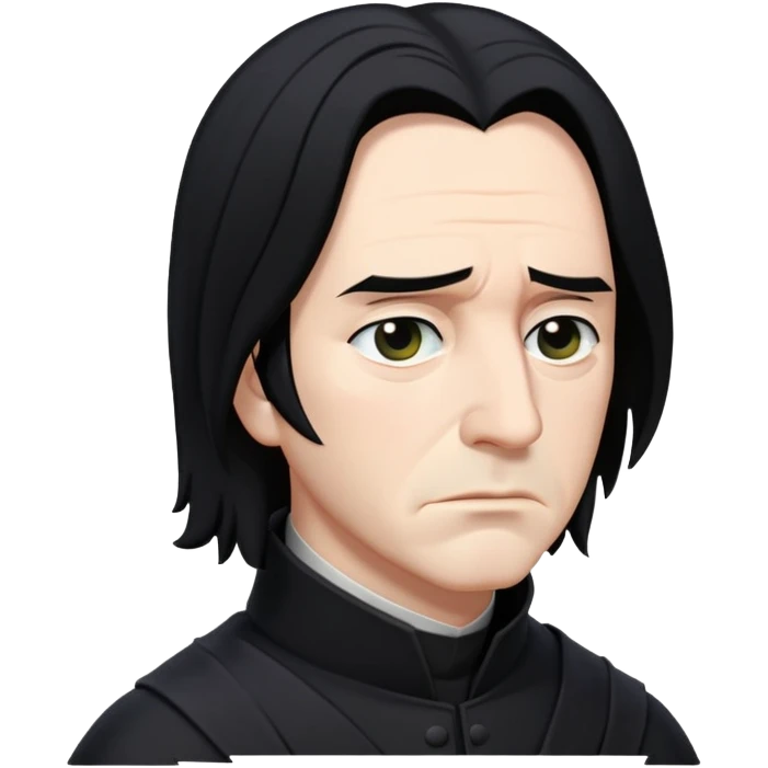 upset Snape side profile with tear and black hair emoji