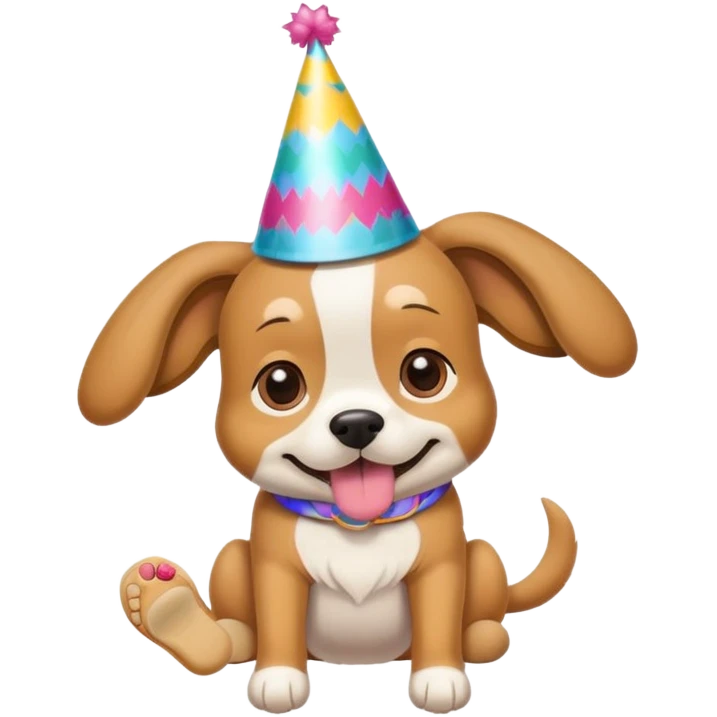 Dog with a party hat on and flip flops emoji