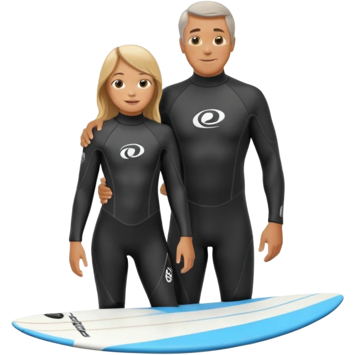 Father and daughter surfing together in Santa Cruz California  emoji