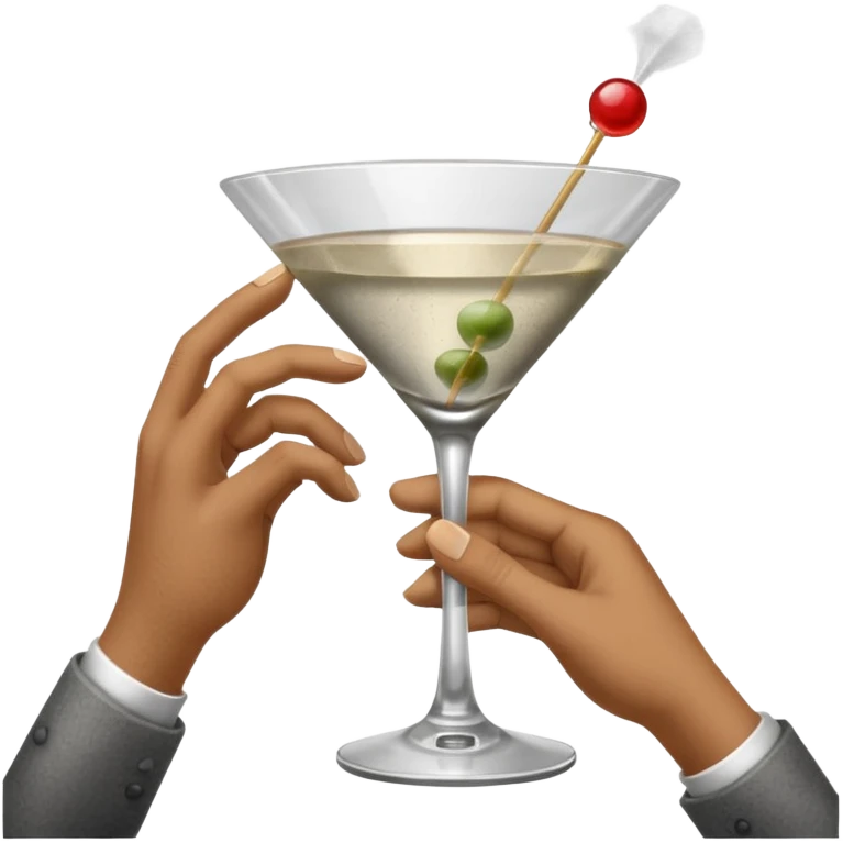 a pile of dust holding a martini emoji