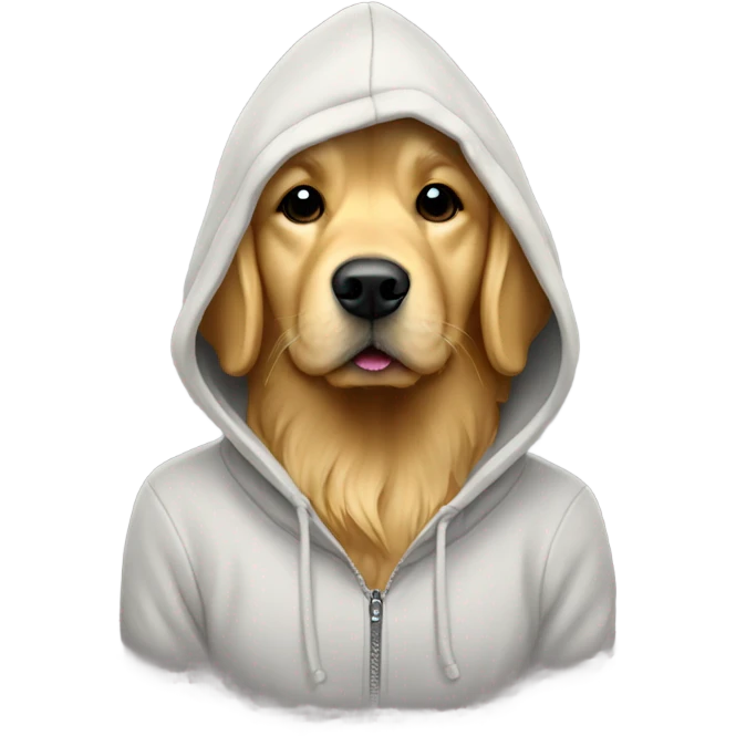 Golden retriever wearing a hoodie emoji