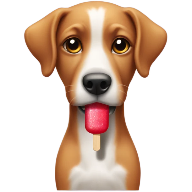 Dog with popsicle  emoji