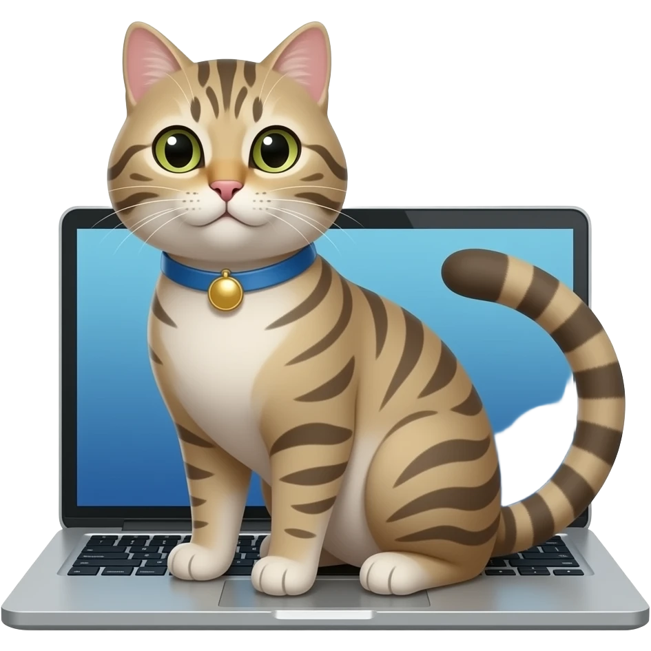 Cat coding on MacBook Pro emoji