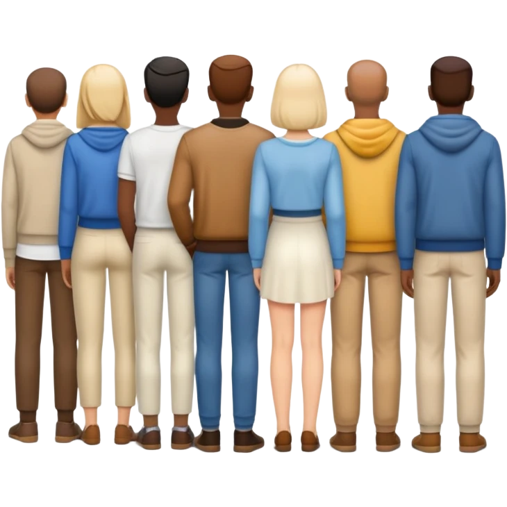 row of people facing away emoji