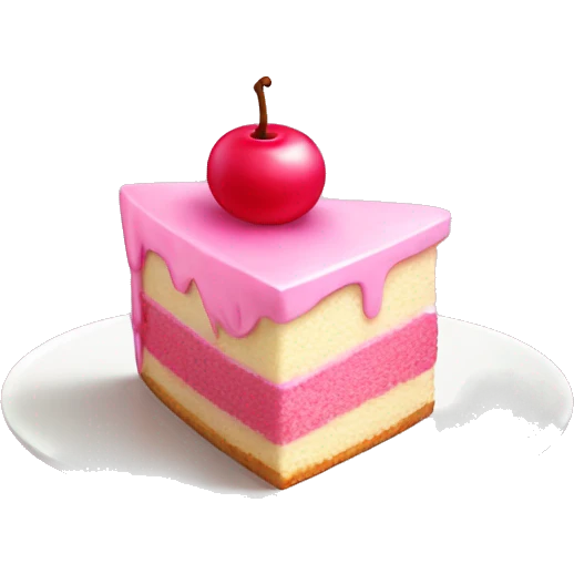 cute pink piece of cake  emoji
