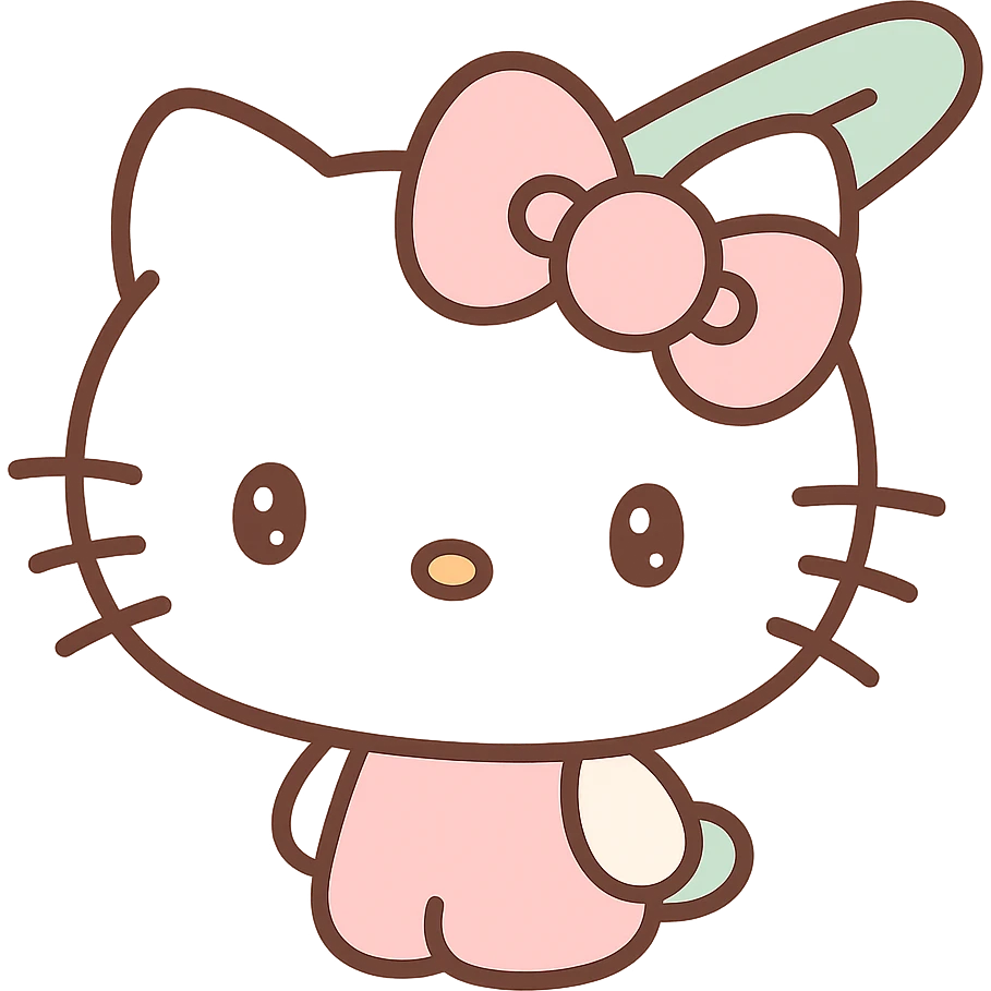 Hello Kitty hairpin, kawaii style emoji