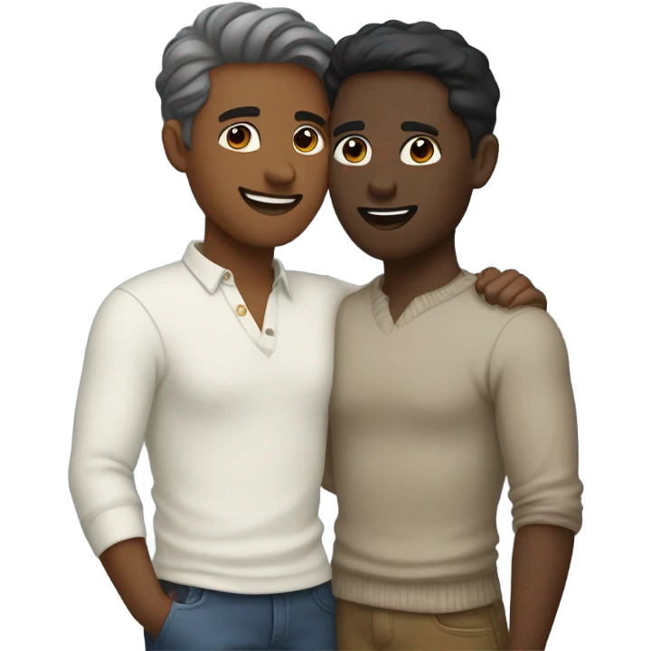 Interracial gay couple emoji