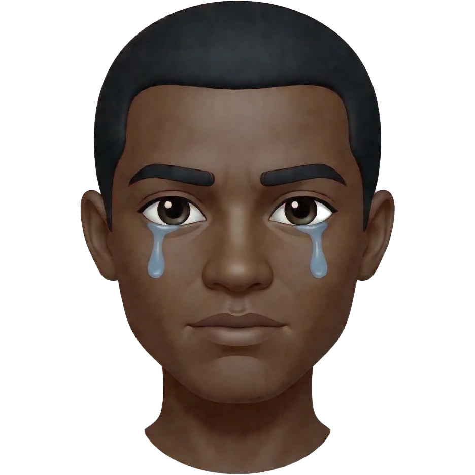 Dark face tears emoji
