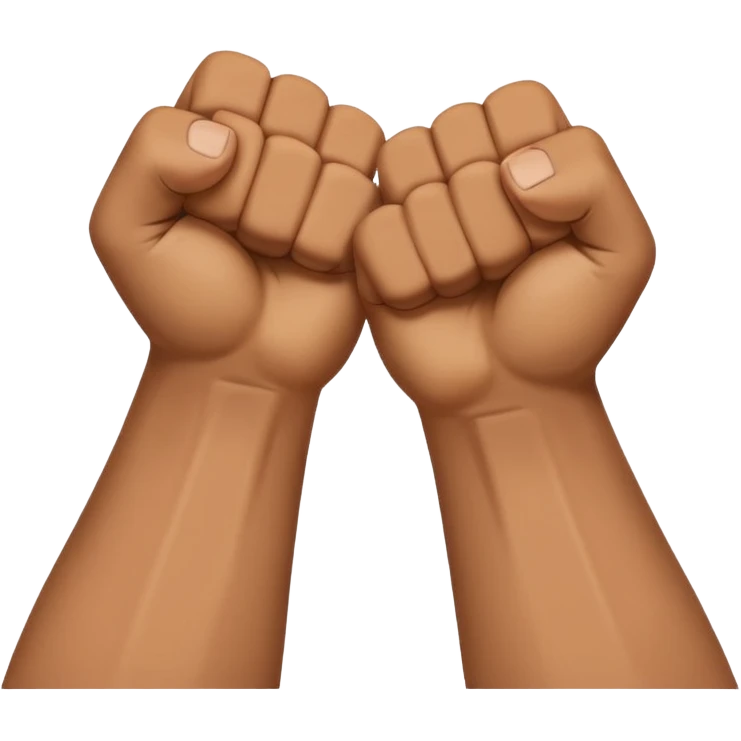 Two fists crossed over each other at the wrists like being handcuffed just without the cuffs in an upward and downword motion emoji