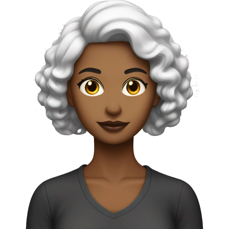 Mujer morena pelo corto negro liso emoji