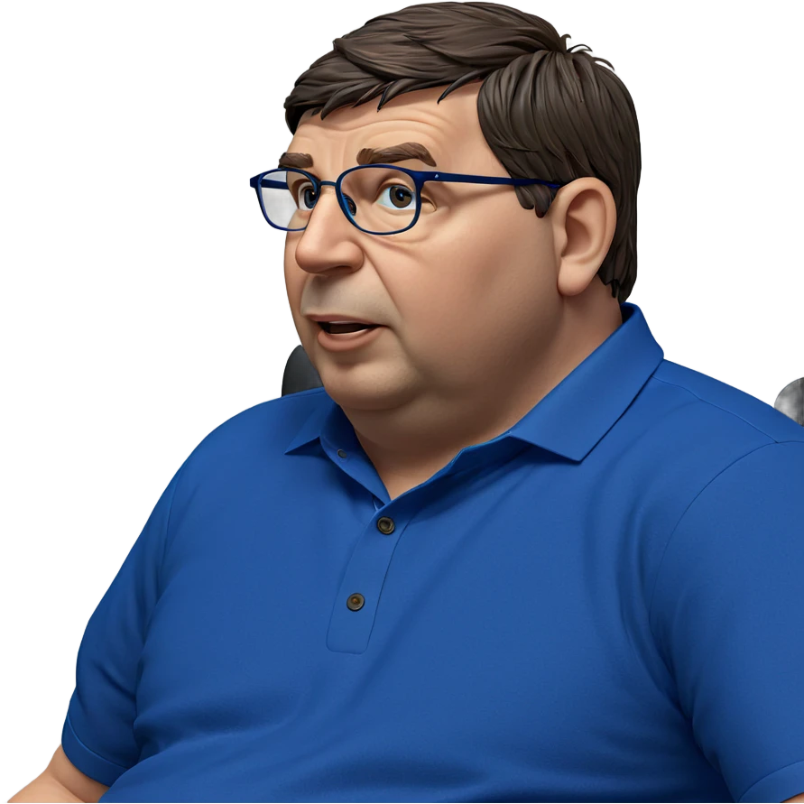 blue shirt and glasses look emoji