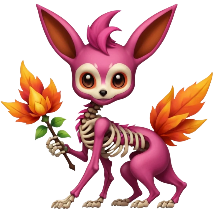 Magenta Brown Skinny Skeleton-Flareon-fairy emoji