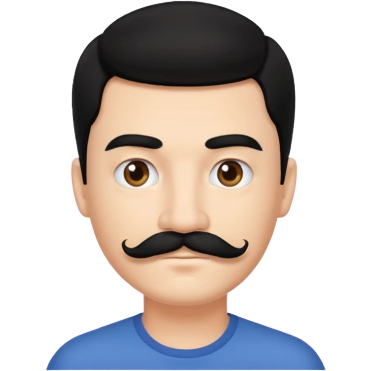 A man with black hair and black moustache  emoji