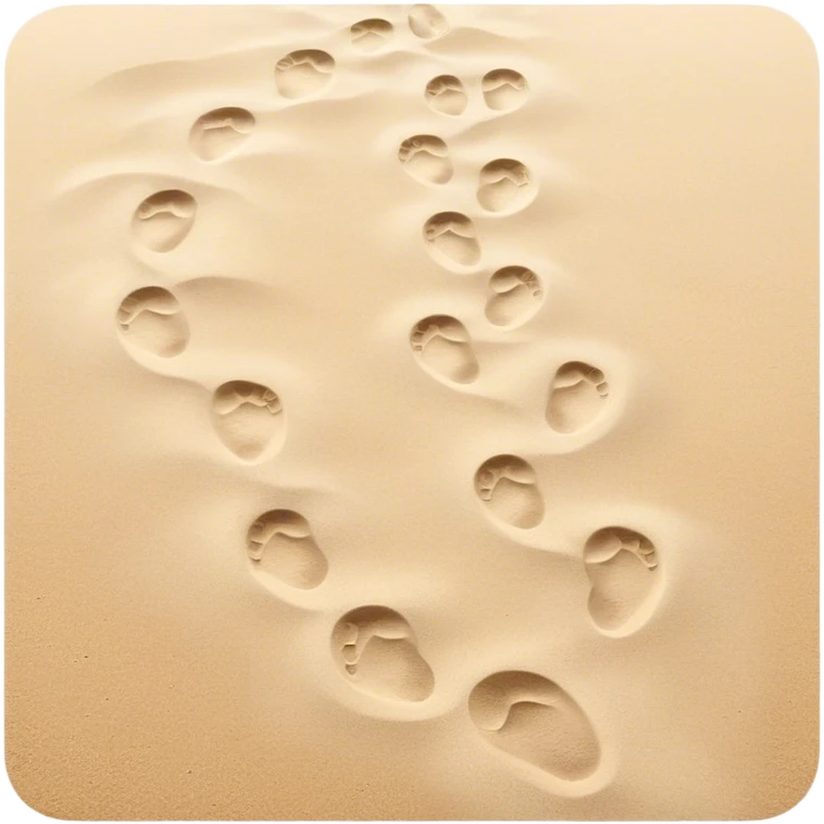 **Baby footsteps lead ahead of larger ones**, as if guiding the adult forward.  emoji