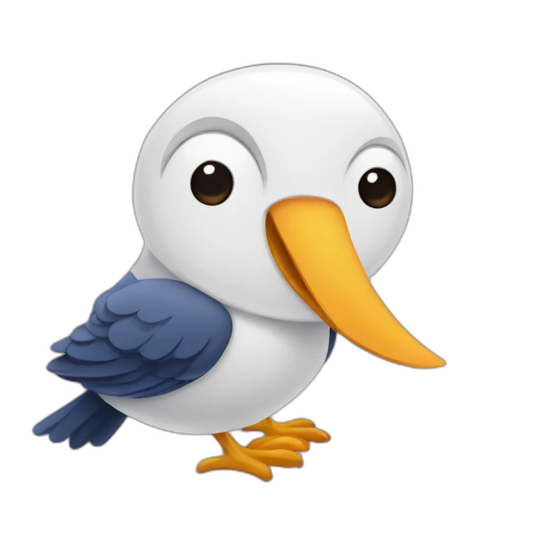 Oiseau qui fait un bisou emoji