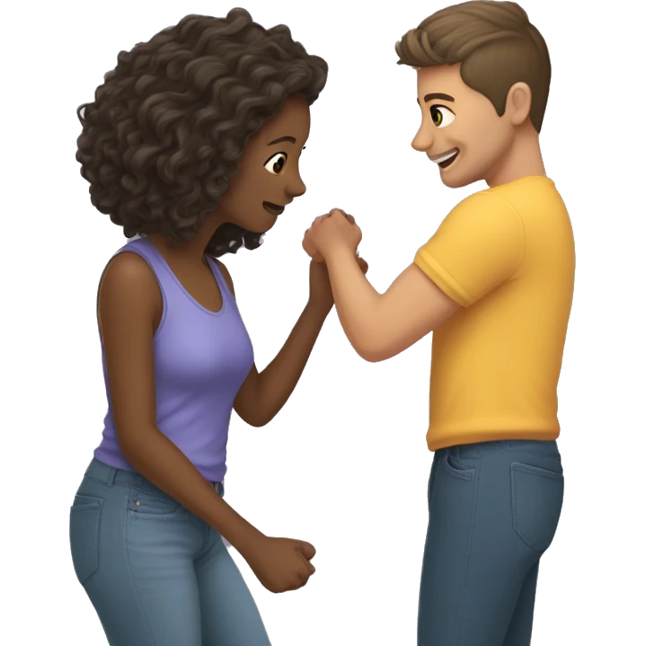 girl pulling a guy’s hair cutely emoji