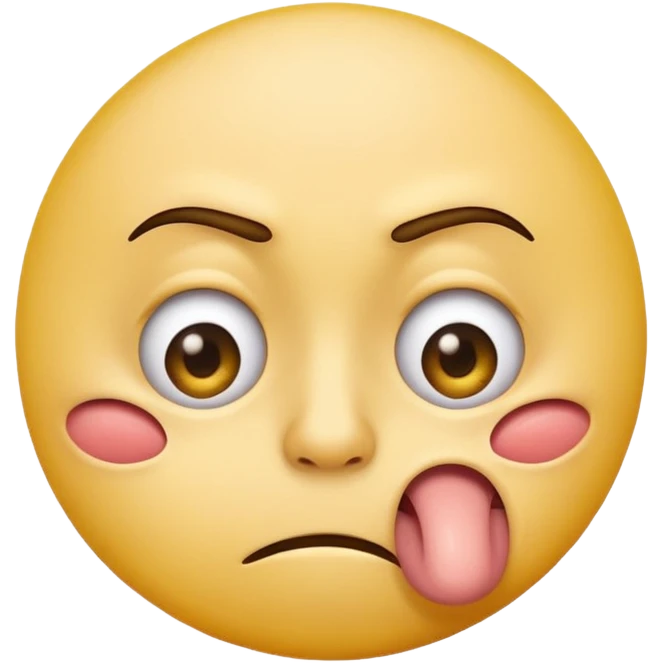 Create an regular circle emoji that is rolling his eyes and super gross make it yellow picking his nose too emoji