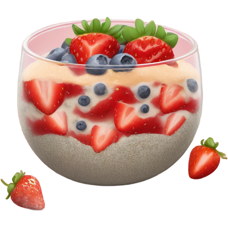 Chia pudding with fresh strawberries  emoji