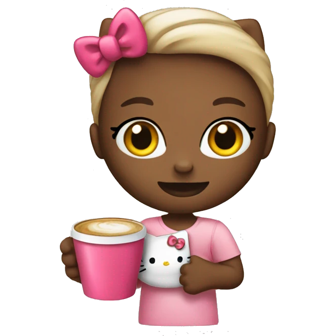 Hellokitty with coffee  emoji