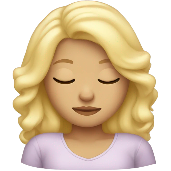 Blonde girl sleeping emoji