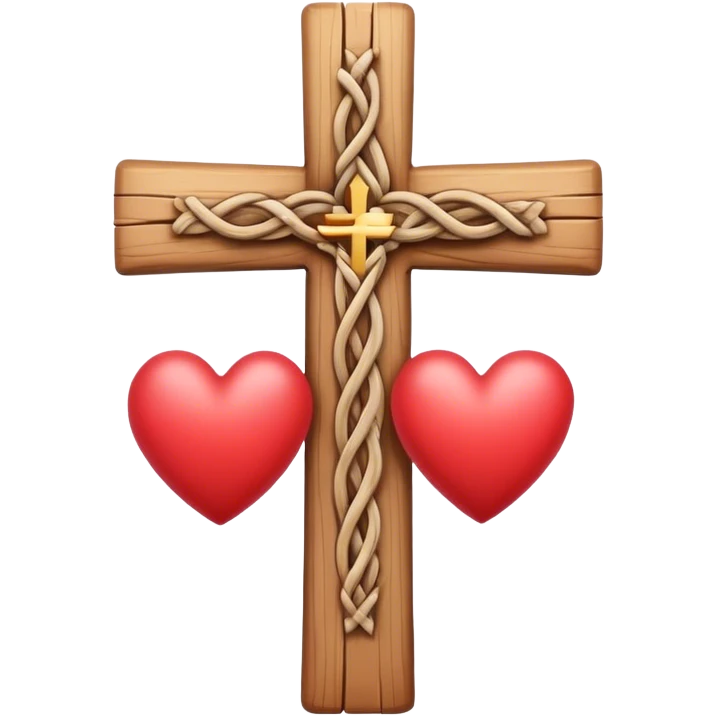 Two hearts woven around a cross  emoji