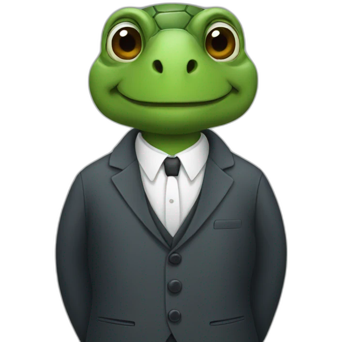 turtle wearing a suit emoji