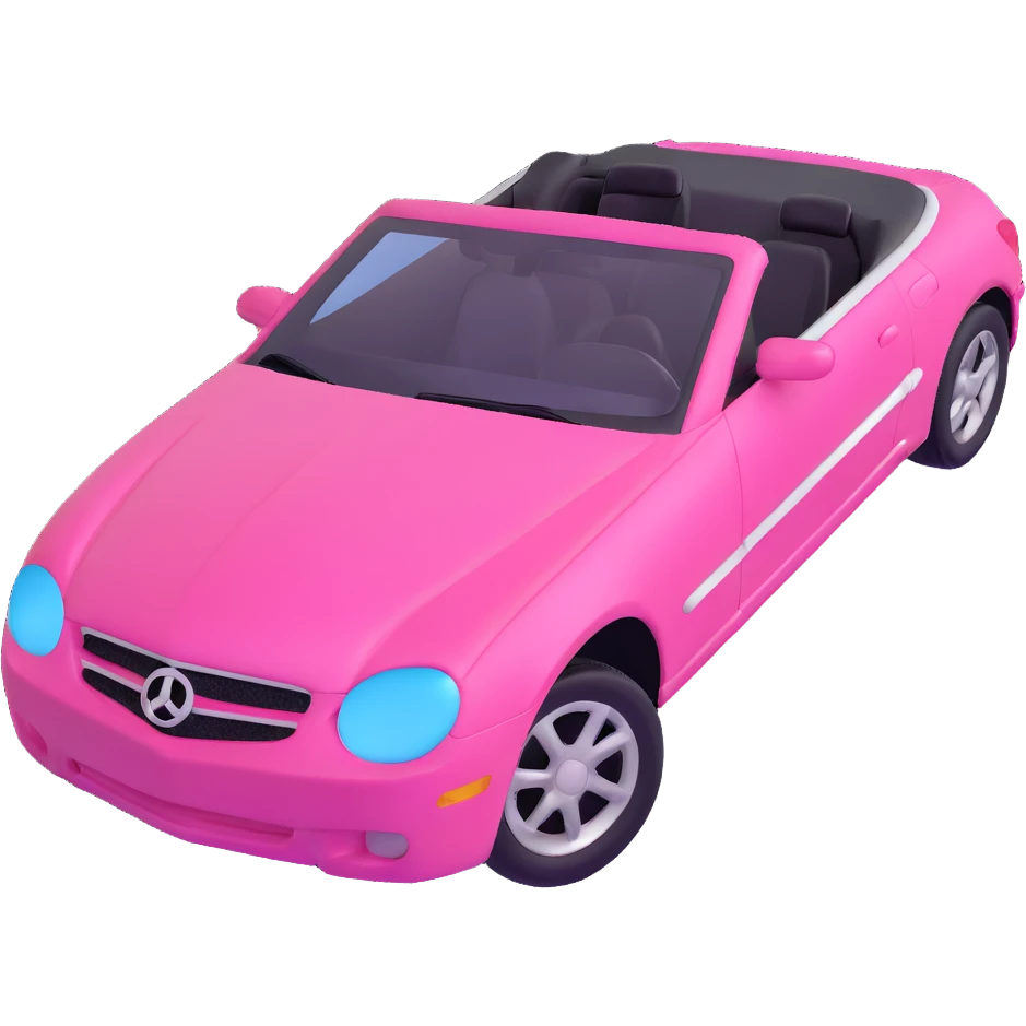 pink barbie convertible car emoji