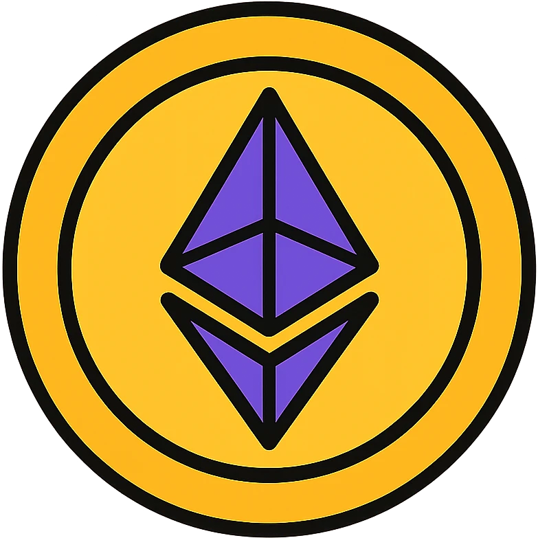 ethereum token, modern icon style, simple and bold emoji