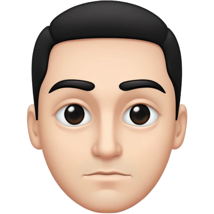 A man with black eyes and eyebrows is madly in love. emoji