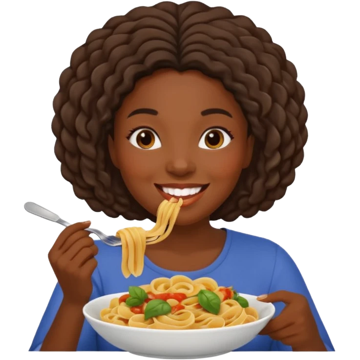 the black woman who eats pasta emoji