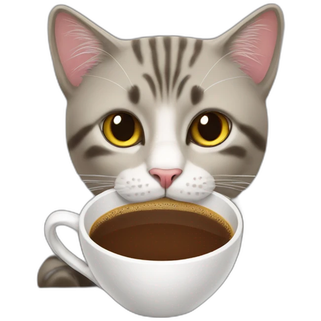 Cat drinking coffee emoji