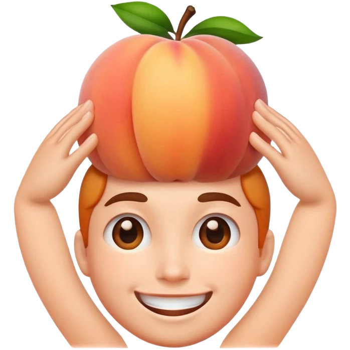 peach on top of a persons head emoji