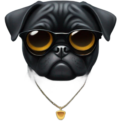 Black pug wearing sunglasses  emoji