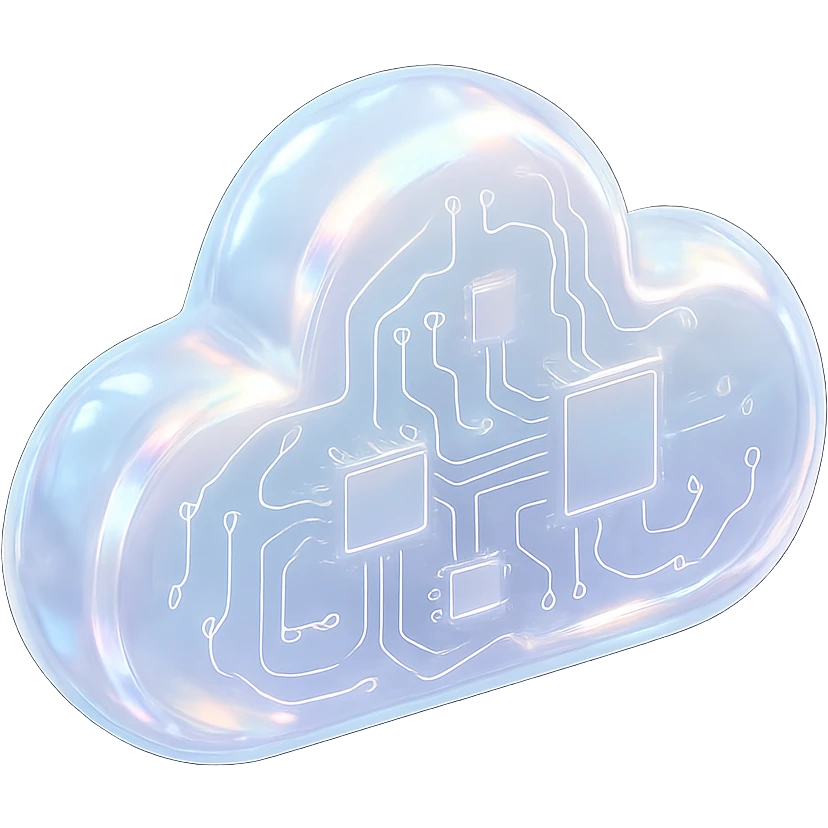Pastel white iridescent glass crystal cloud emoji