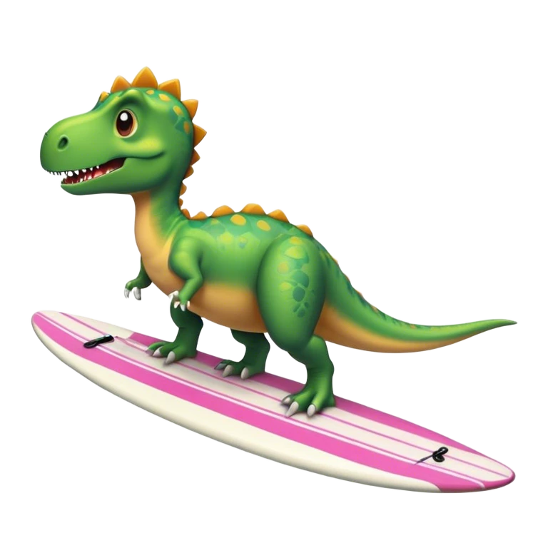 dinosaur on surf board emoji