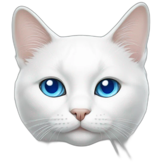 White Cat with blue eyes emoji