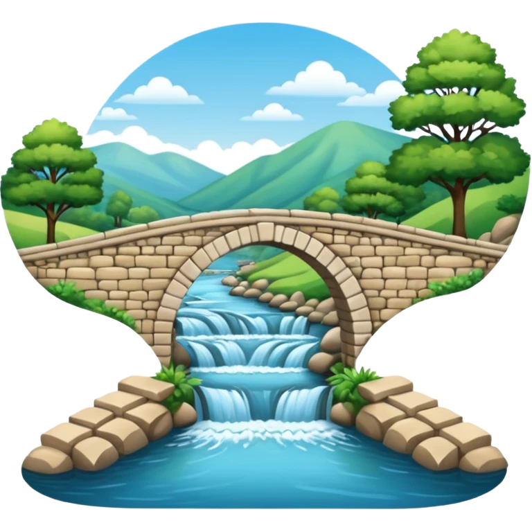 stone bridge over a river emoji