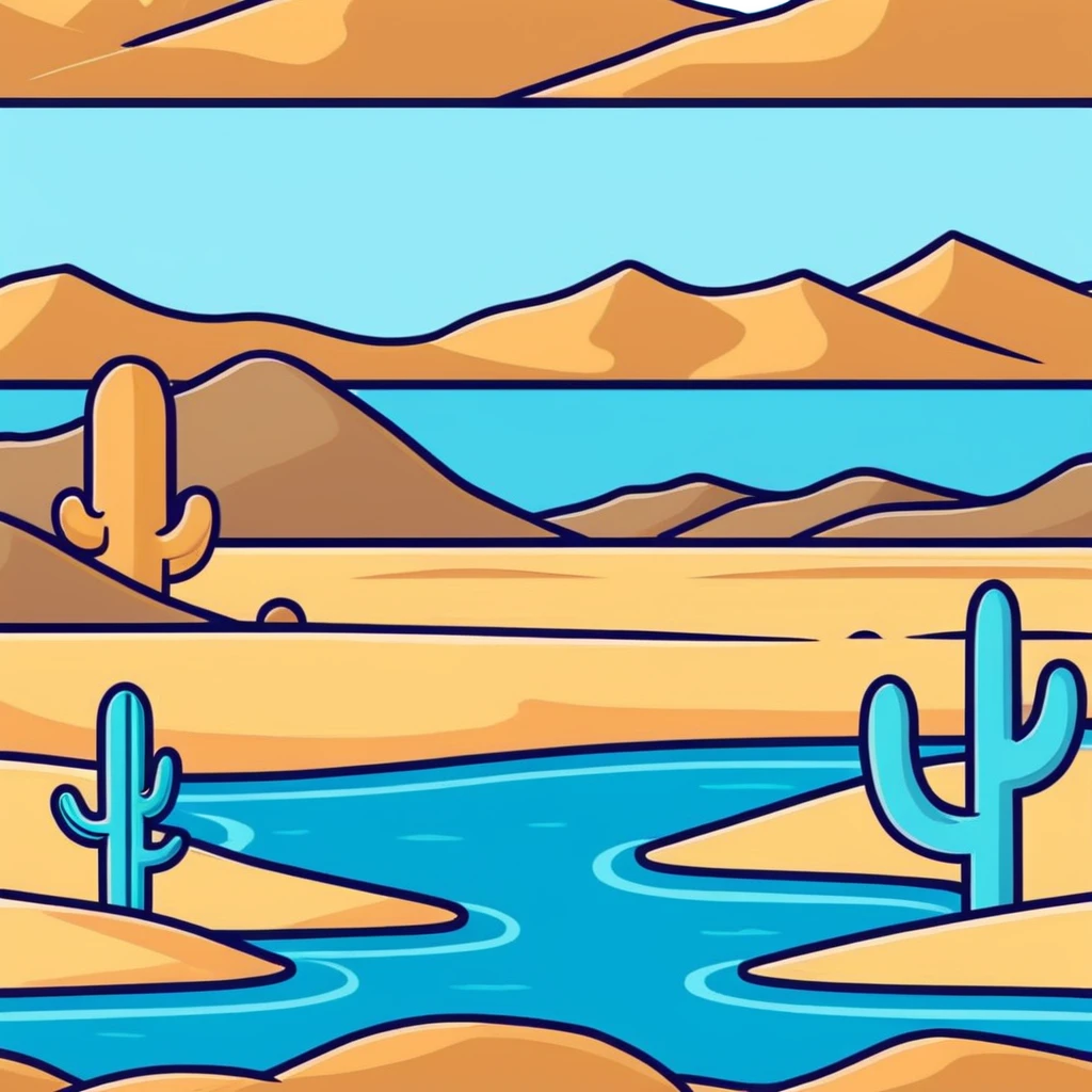 desert mirage with shimmering water emoji