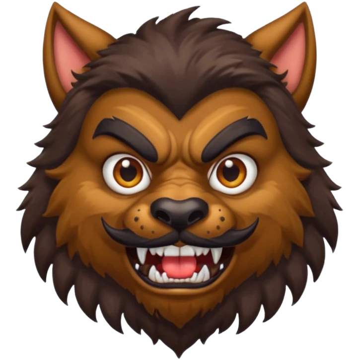 werewold with black thick mustache  emoji