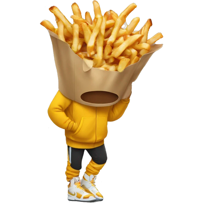 Poutine portant un pull nike emoji