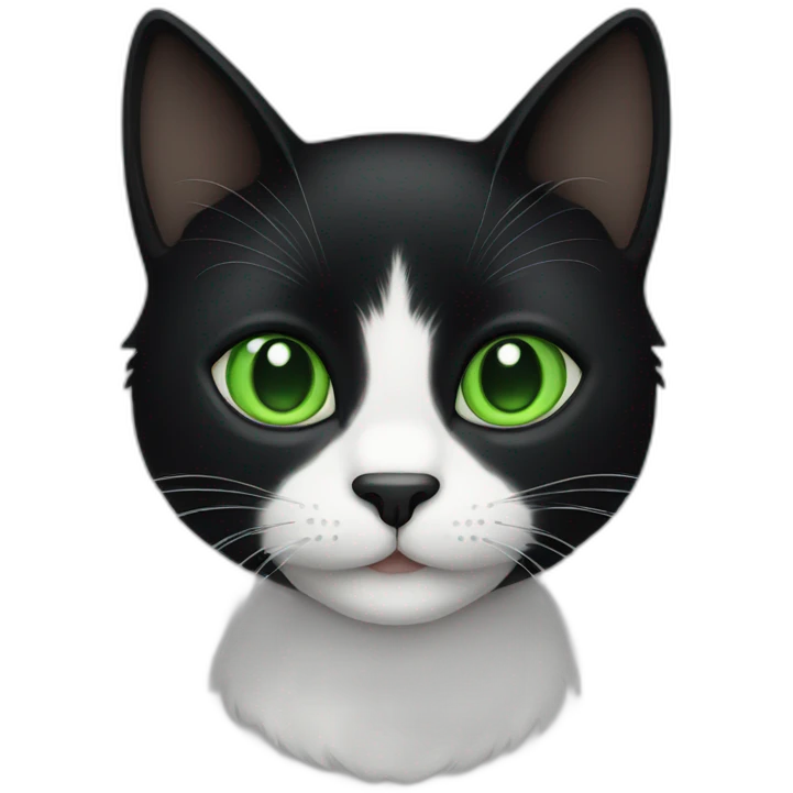 Black cat with green eyes emoji