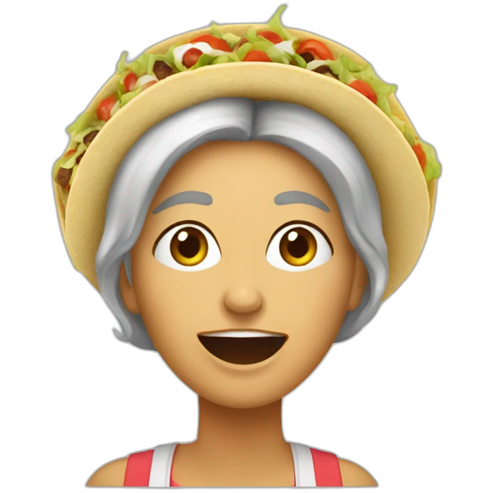 Une dame qui mange un tacos emoji