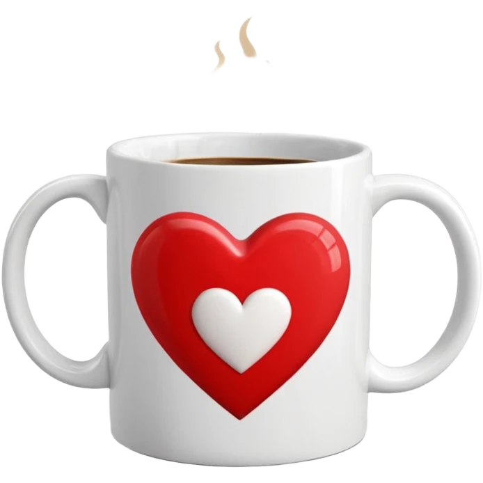 Valentines embellishment, extra large size coffee mug emoji