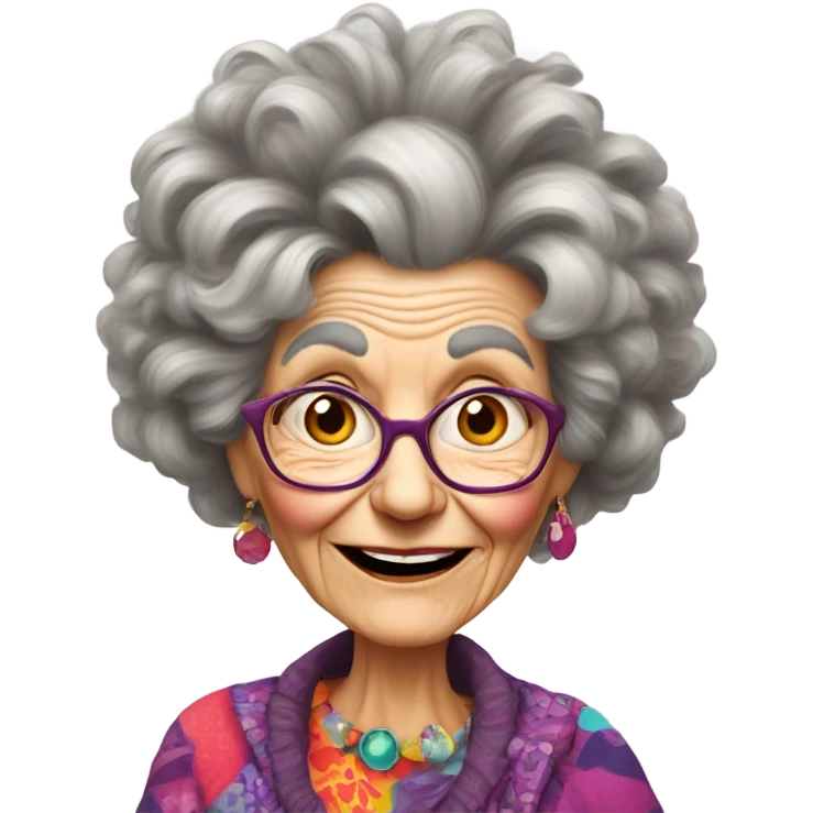 Crazy old lady emoji