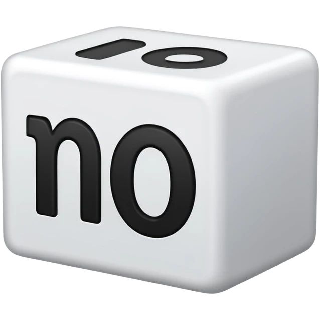 Прямоугольная плашка белого текста с черным текстом No emoji